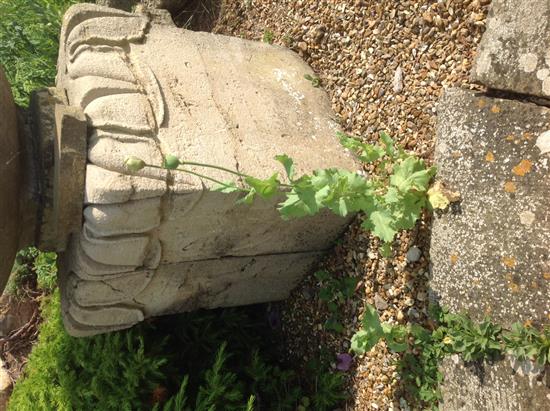 A Bath stone pillar capital